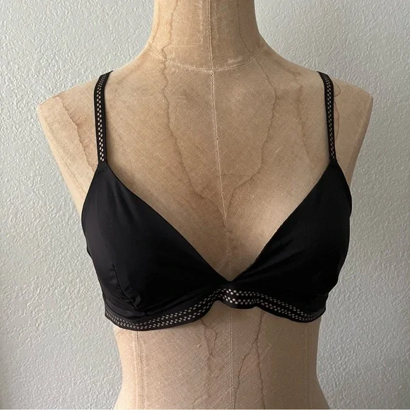 Set of 3 sz M L BRALETTE GAP DKNY Gilly Hicks Racerback Lace Gray Black Beige - Picture 3 of 9